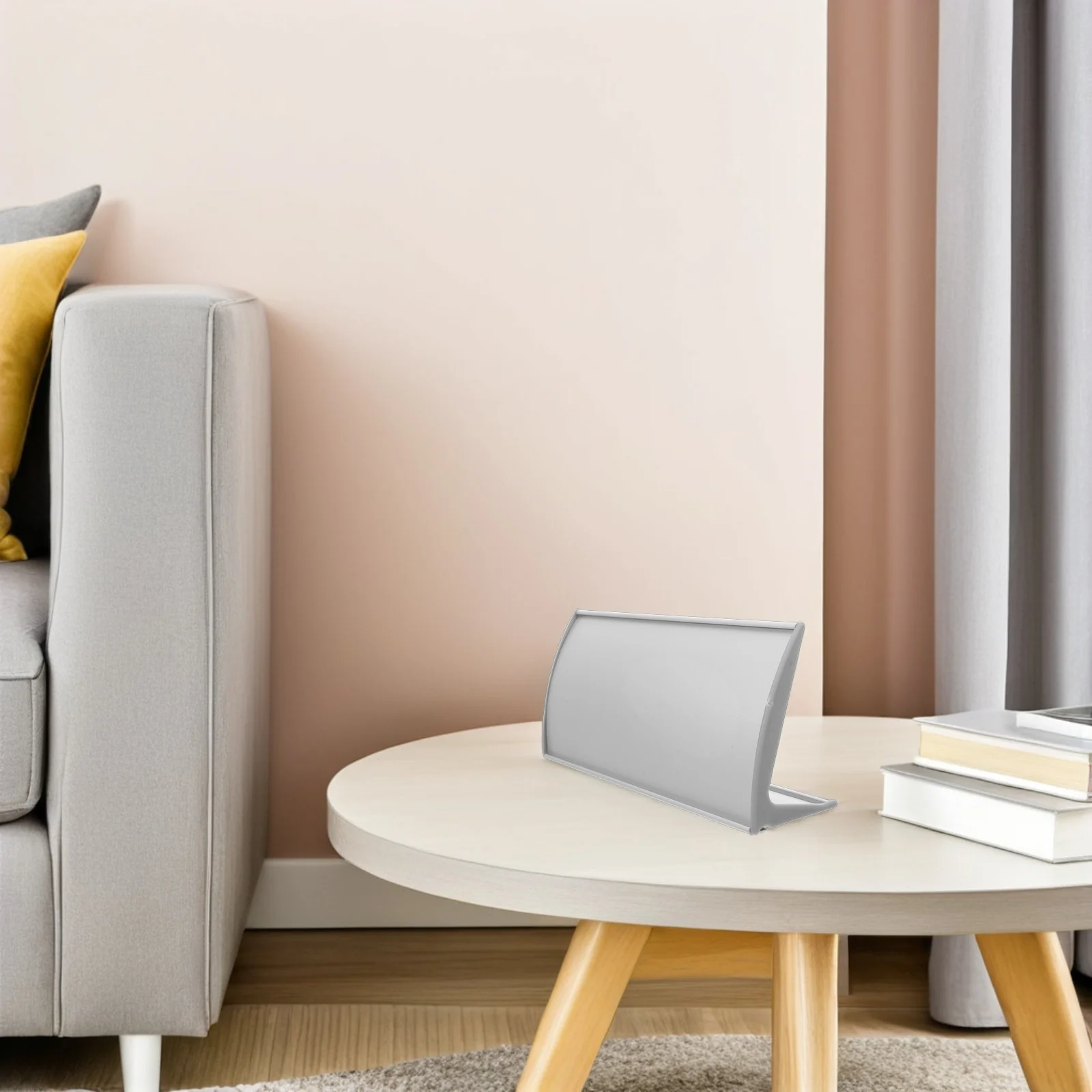 

Curved Stand Up Sign Holder Desk Name Plate Aluminum Metal Display For Reception Counter Office Placards Information Board