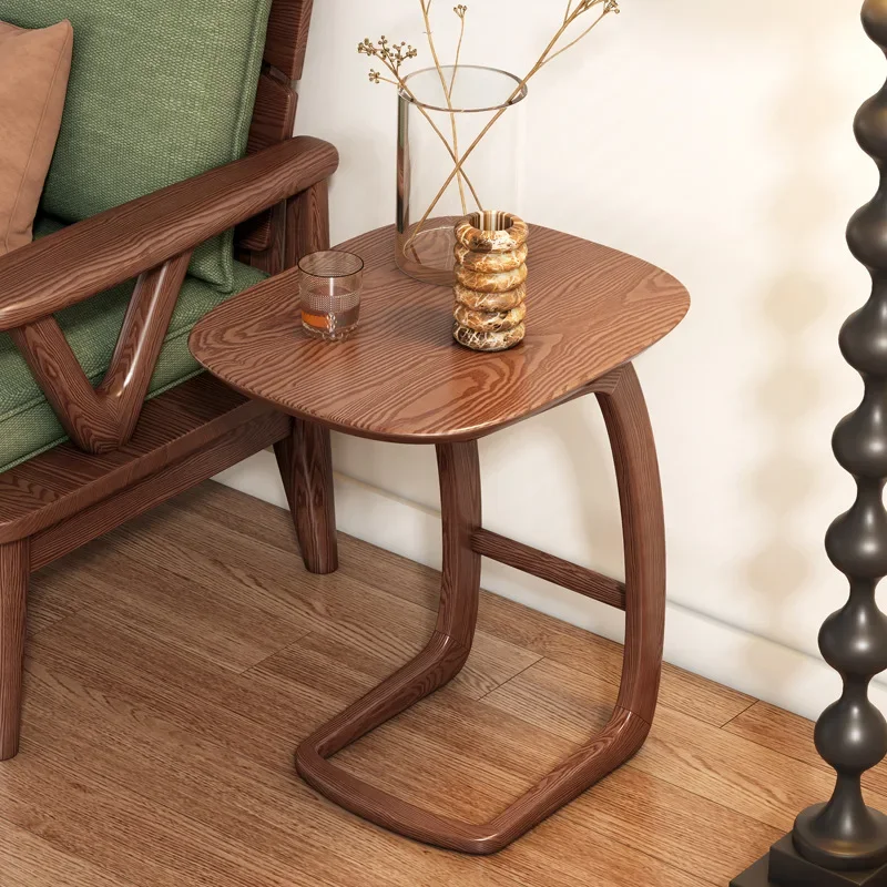 All solid wood small coffee table, few corners on the side of the sofa, small apartment, ash wood balcony, small tea table
