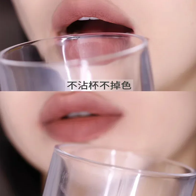 أحمر شفاه Girlcult Jianghu ناعم غير لامع لامع مخملي عاري قوطي داكن دخاني يدوم طويلاً غير لاصق كوب مكياج الشفاه للهالوين #6