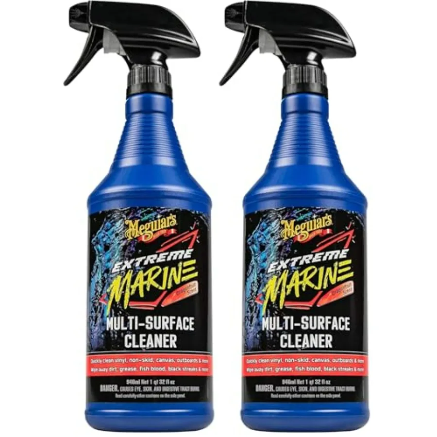 

Спрей-очиститель Extreme Marine Multi-Surface Cleaner, 32 унции, 2 флакона в упаковке, для лодок и морских поверхностей, формула, не царапающая поверхность, легкое нанесение