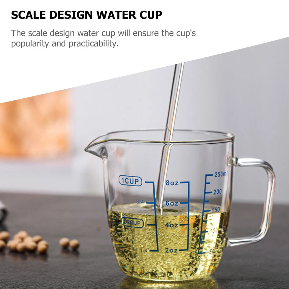 

Glass Cup with Scale Heat Resistant Milk Cup for Beverages Juices Beer Cocktails Ice Cream Tea Coffee Breakfast Kitchen Use