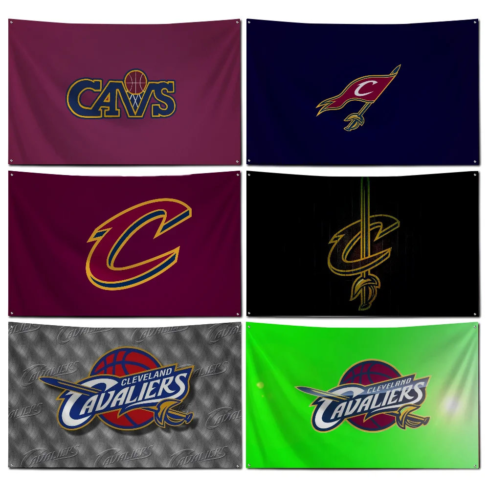 1PC Cleveland Cavaliers Flag Workshop Flags Room Decor Flag Outdoor Decorations Flags For Rooms Four Hole Flag