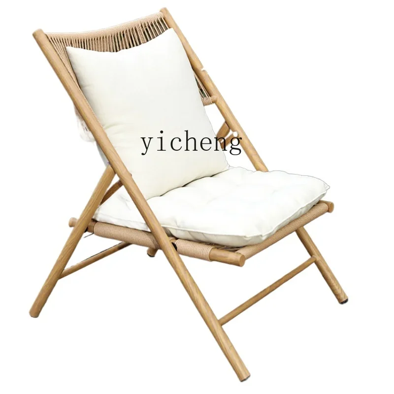 

ZF balcony table and chairs folding deck chair lazy sofa courtyard garden leisure rattan chair outdoor