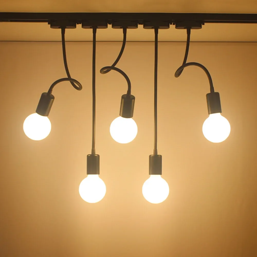 JOYINLED E27 Track Spotlight Restaurant Clothing Shop Ceiling Light Second Line Slide Light Flexible H-Type Track Lighting