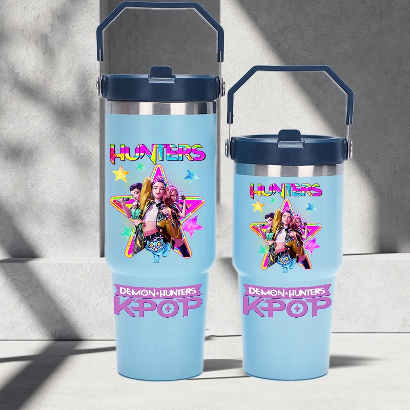 K-pop Demon Hunters HUNTR X Rumi Mira Zoey Jinu Celine Kpop Пластиковая чашка для воды K Pop Пляшка для питья School Huntrix Gourde