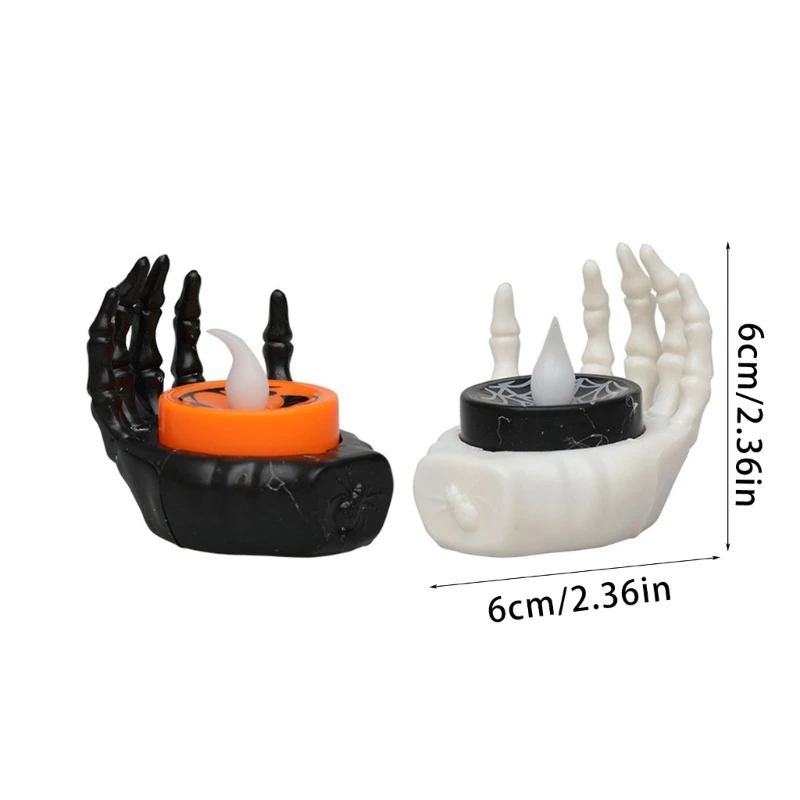 12 lumières fête LED 3D à piles, décoration d'halloween, lampe nuit en forme main pour fête intérieure