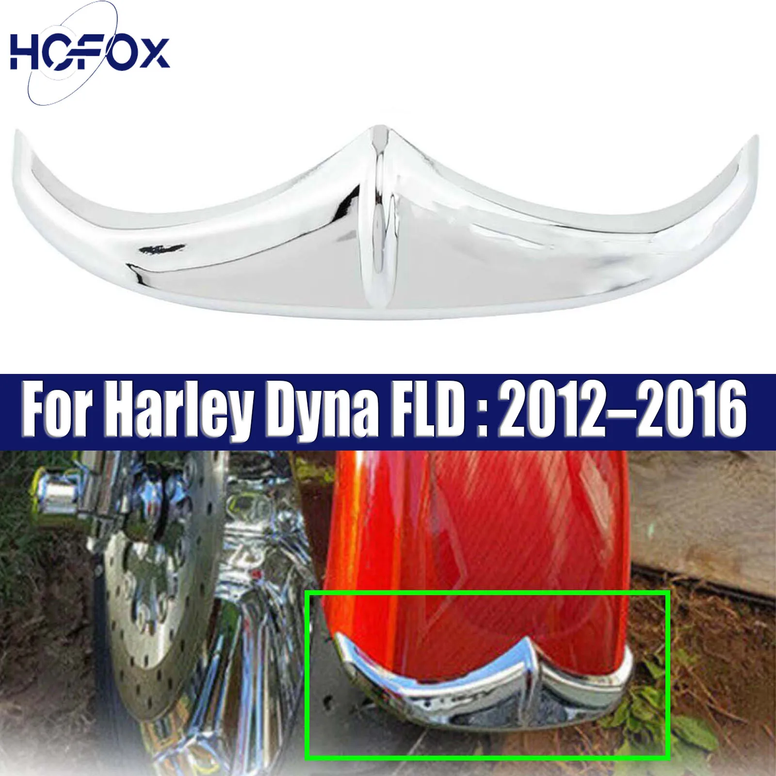 

For Harley Dyna FLD : 2012–2016 Chrome Front Rear Fender Accent Leading Edge Tip Trim