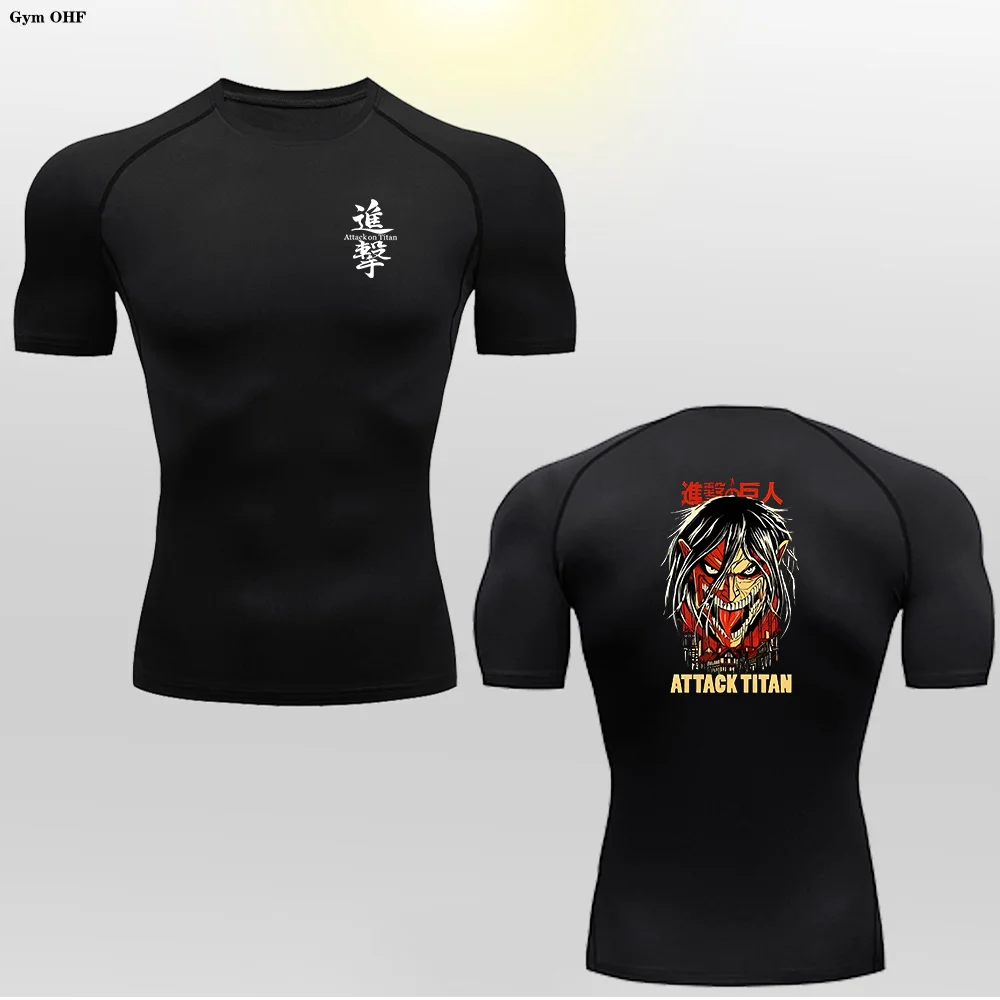 Men's High Elasticity T shirt Compression Bodybuilding Training Fitness Shirt Gym Jogging Breathable Quick Drying T shirts Man