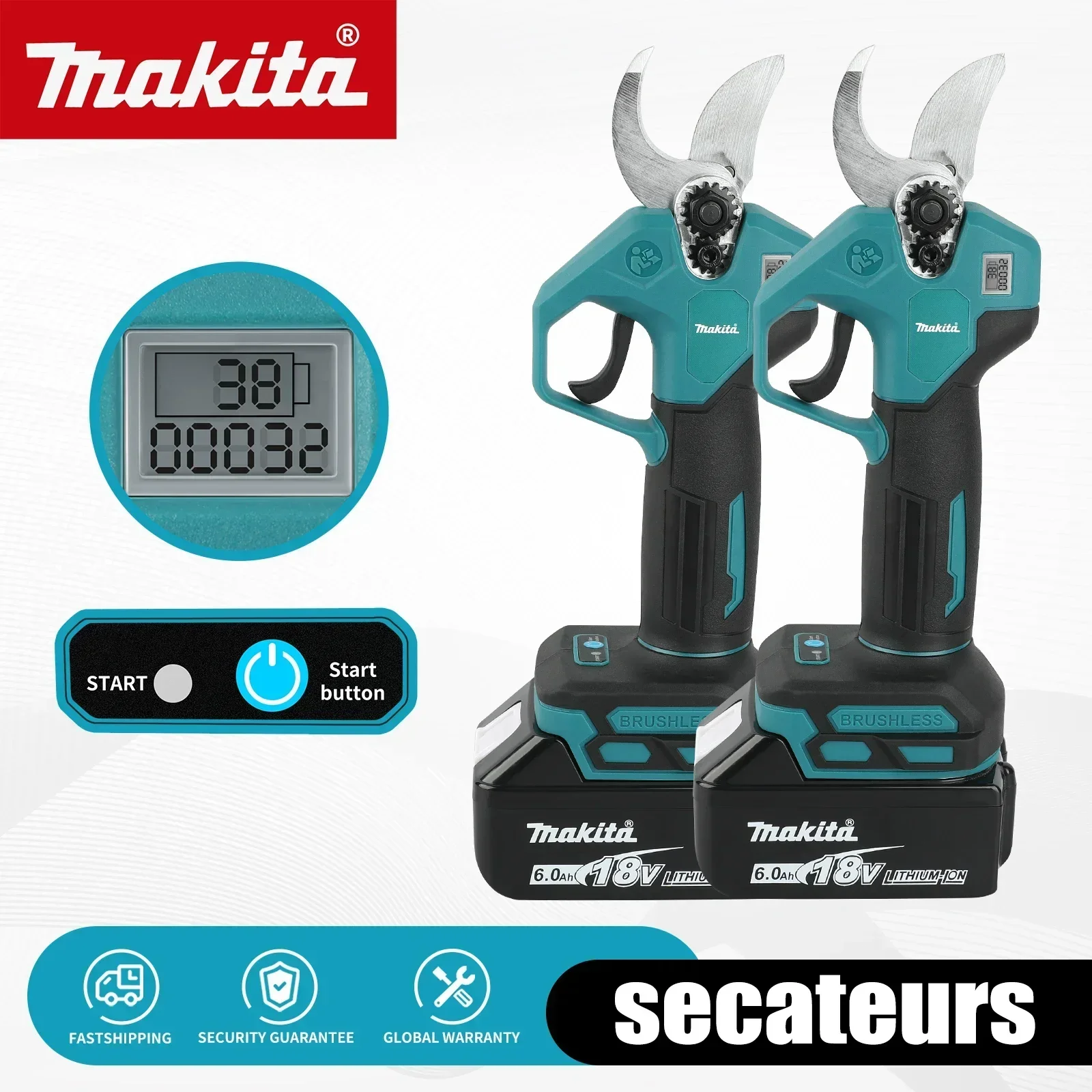 Makita 18V Brushless Cordless Pruning Shears Perfect Tool for Easy and Accurate Fruit Tree&Branch Trimming in Gardens