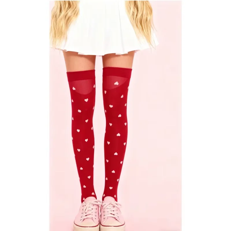 جوارب PESENAR عالية لعيد الحب بنمط أبيض على شكل قلب: إضافة جوًا رومانسيًا كلاسيكيًا وحلوًا #3