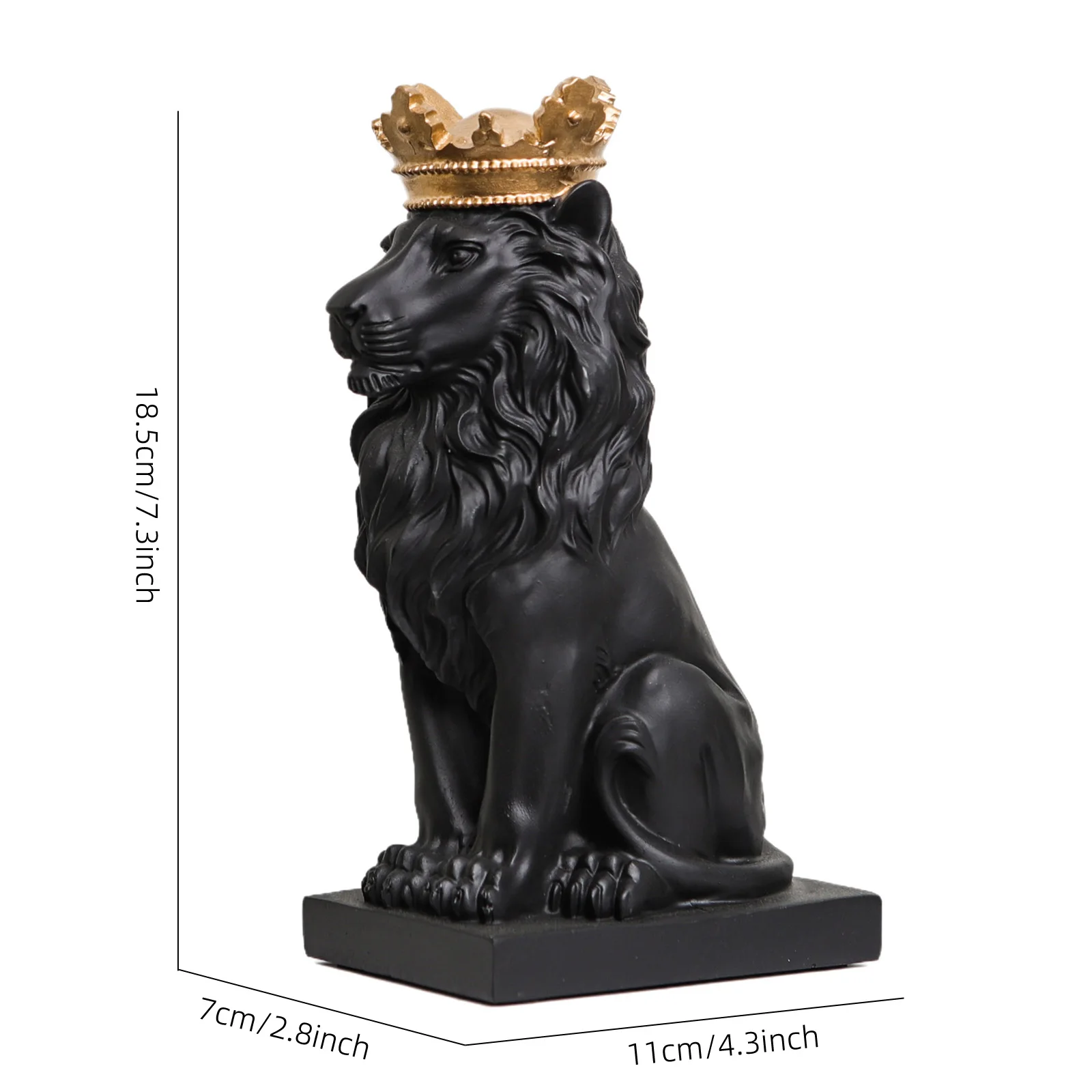 Popular Golden Crown Lion Figurines Resin Home Decorative Stuffs, Shelf Decorations , Animal Statues Crafts