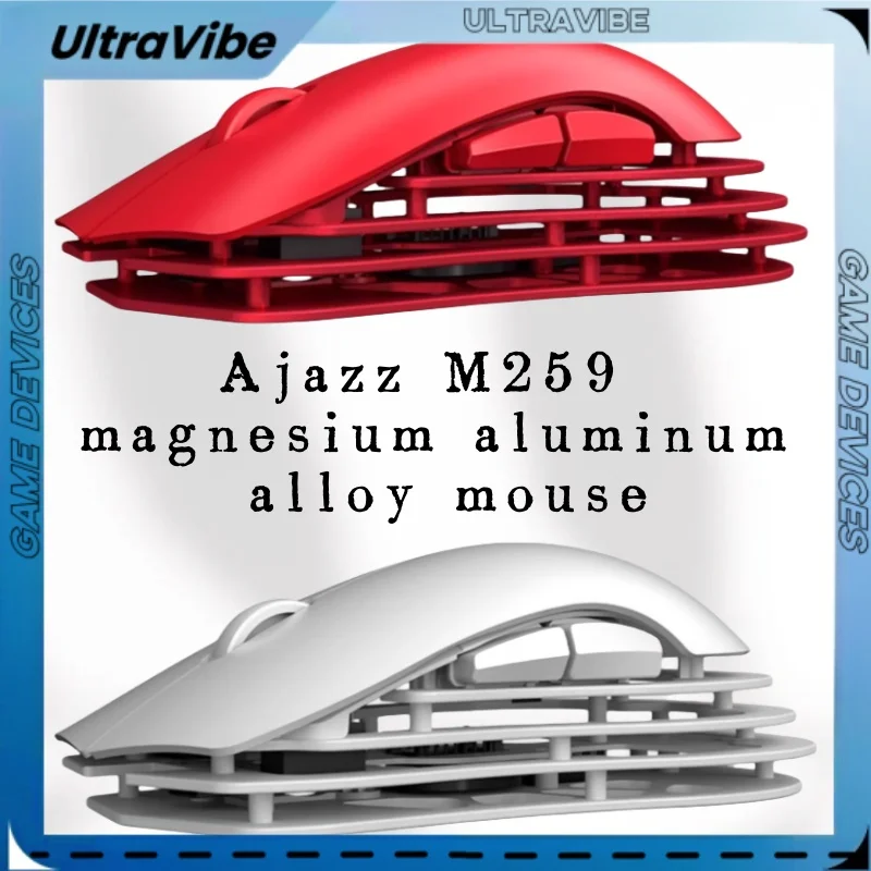 

Ajazz Light Krypton M259 Magnesium Aluminum Alloy Mouse Bluetooth Wireless Thri-Mode Lightweight Design Paw3395 Game Mouse