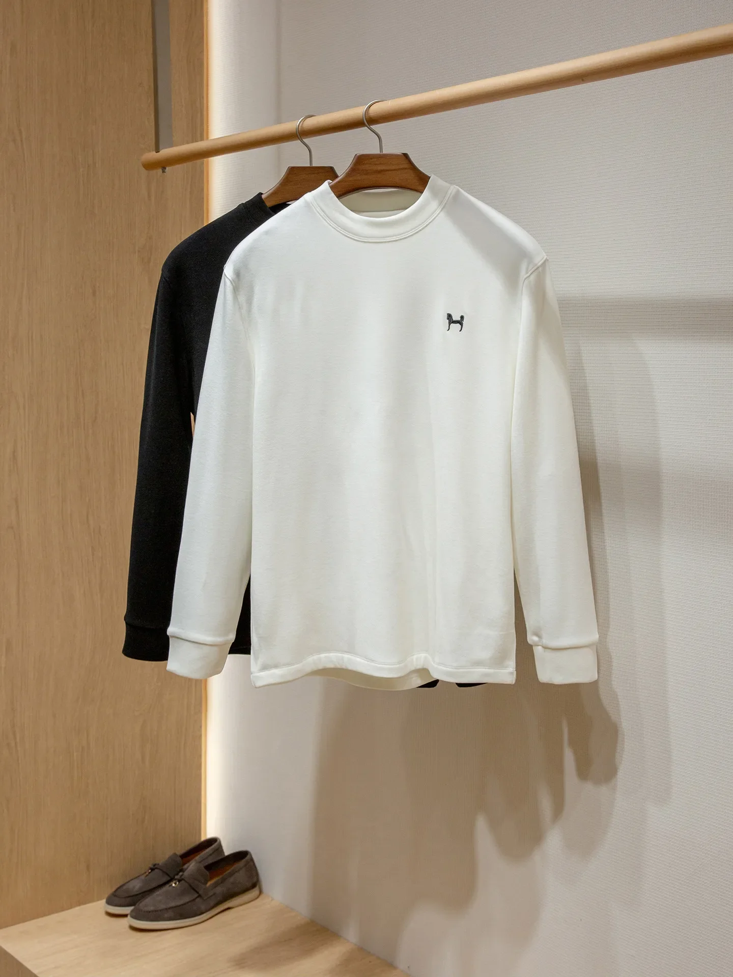 Mulberry silk cotton wool blend, men's autumn and winter comfortable long-sleeved T-shirt bottoming shirt