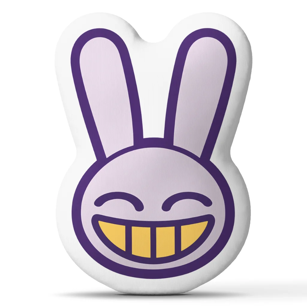 Purple Smiling Bunny Shaped Pillow Cute Rabbit Cushion Irregular Stuffed Throw Pillow for Sofa Home Decor Gift Nursery Room