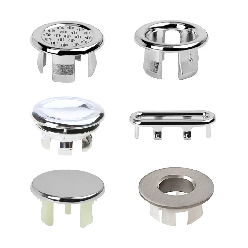 6 Pack Sink Overflow Rings Sink Hole Replacement Overflow Hole Round Basin Overflow Trim Sink Hole Cap Drain Cap Covers