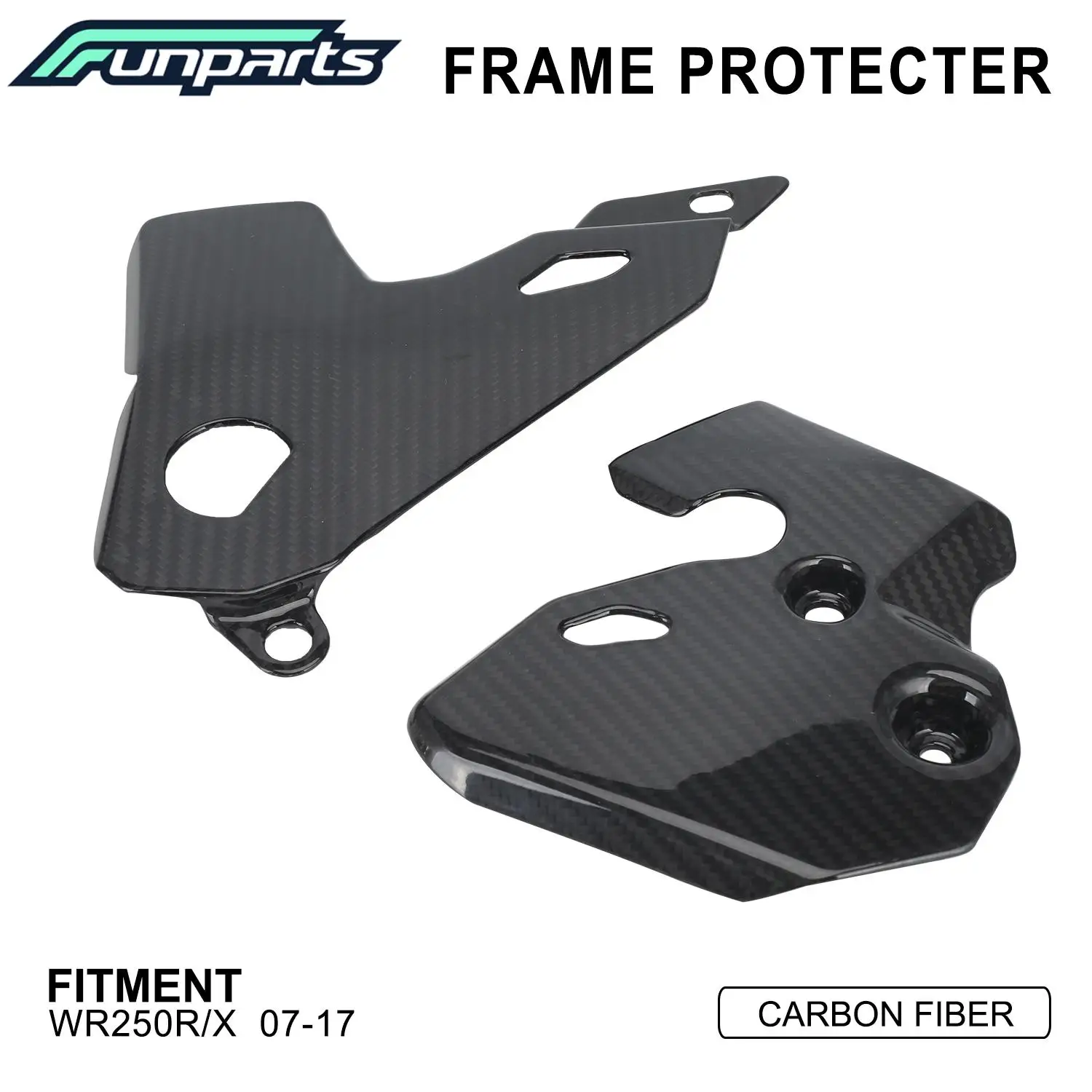 

Funparts Carbon Fiber Motorcycle Accessories Frame Guards Protection Covers For YAMAHA WR250R WR250X 2007 2008 2009 2010-2017