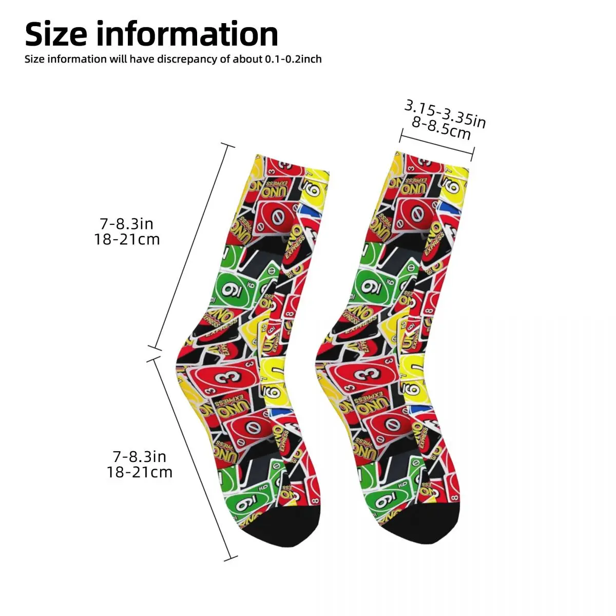 Uno Playing Cards Express - Pattern Socks Harajuku Super Soft Stockings All Season Long Socks Accessories for Unisex Gifts