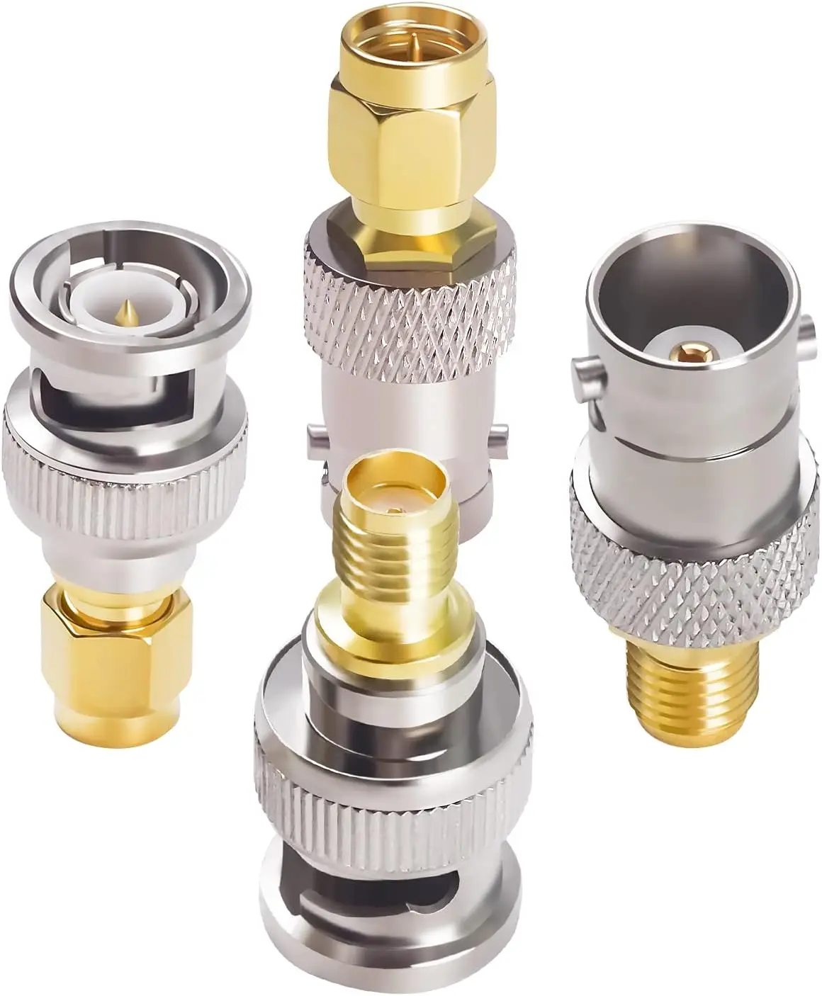 2PCS SMA Female To BNC Male Low Loss Coaxial Adapter RF Connector for WiFi Radio External Antenna WLAN Device