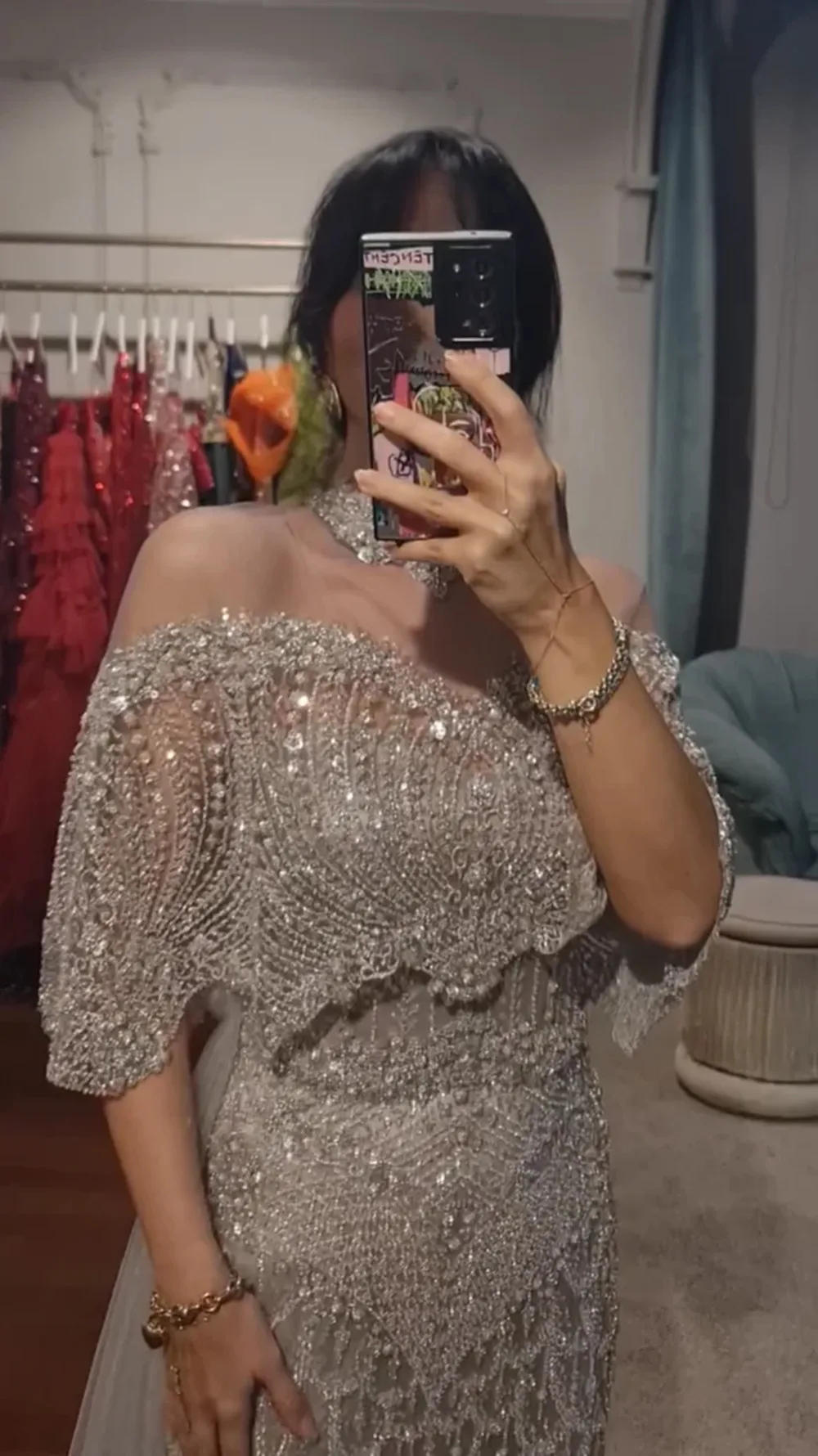 FATAPAESE Kaapse Avondjurken Zilveren Kralen Stenen Galajurken Luxe Saoedi-Arabië Jurk voor Bruiloft فسات dh nami