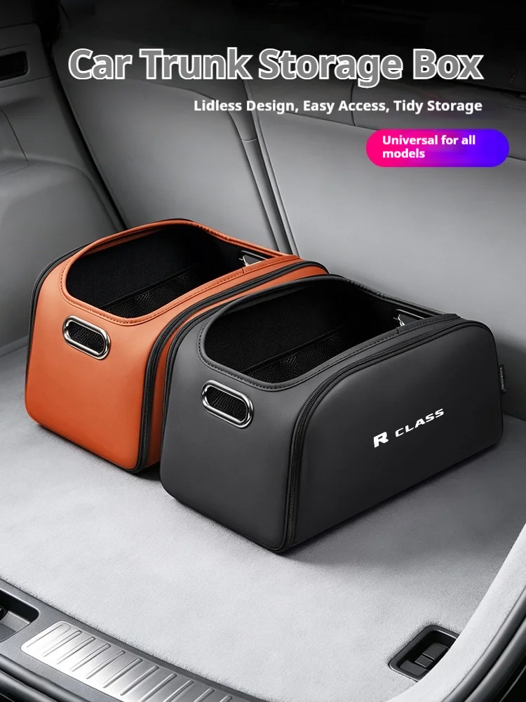 Car Trunk Organizer Box Storage Bag with Built-in Pocket Leather Material Waterproof Anti For Mercedes-Benz R Class Accessories