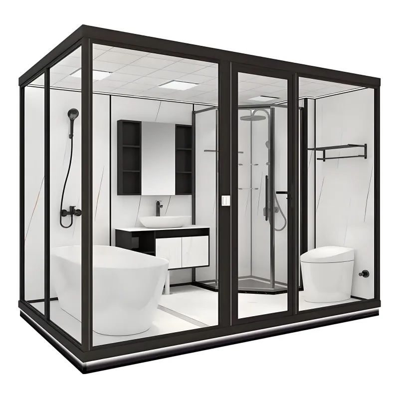 Modern Design Prefab Bathroom Shower Cabin Portable Prefabricated Modular Cubicle With Sliding/hinge Open Style Acrylic Tray