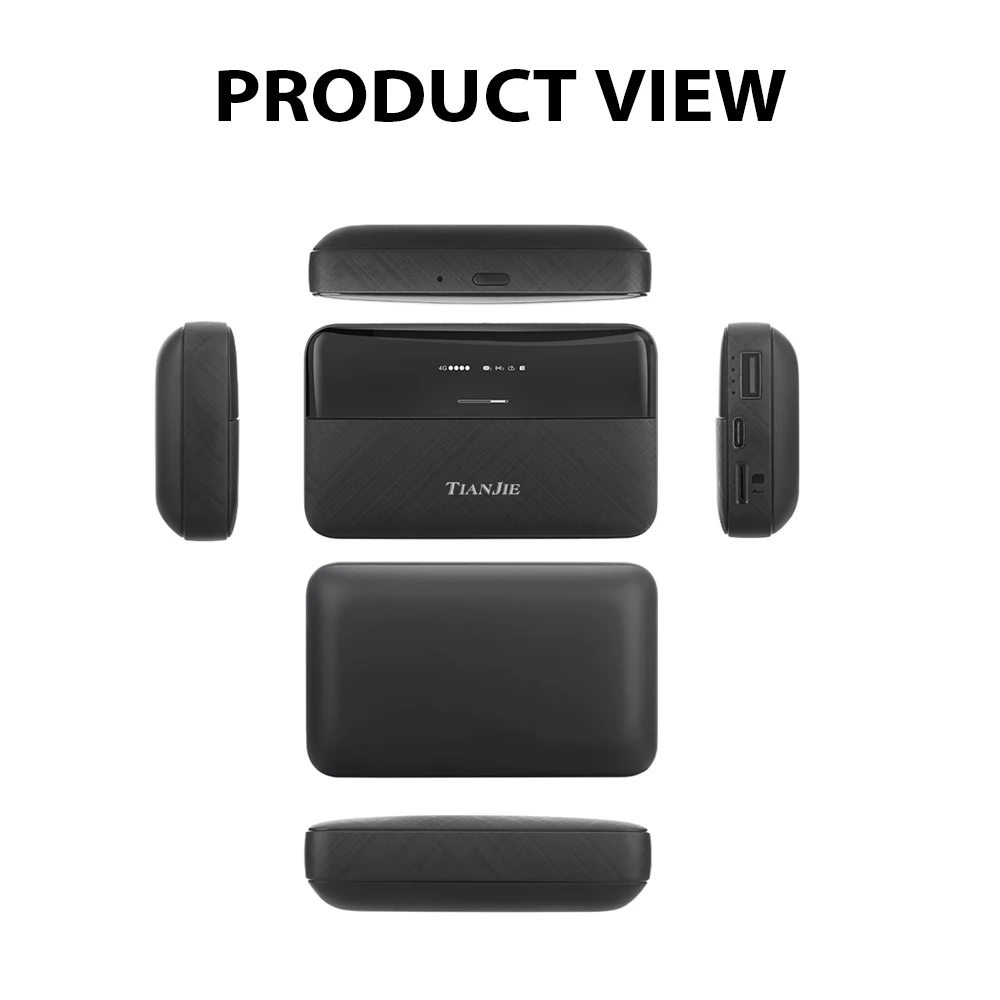 TIANJIE MF706 4G Mobiler WLAN-Router, 6000 mAh, sicherer Akku, OLED-Display, tragbarer MiFi-Router, globale Bandunterstützung, tragbar für Unternehmen