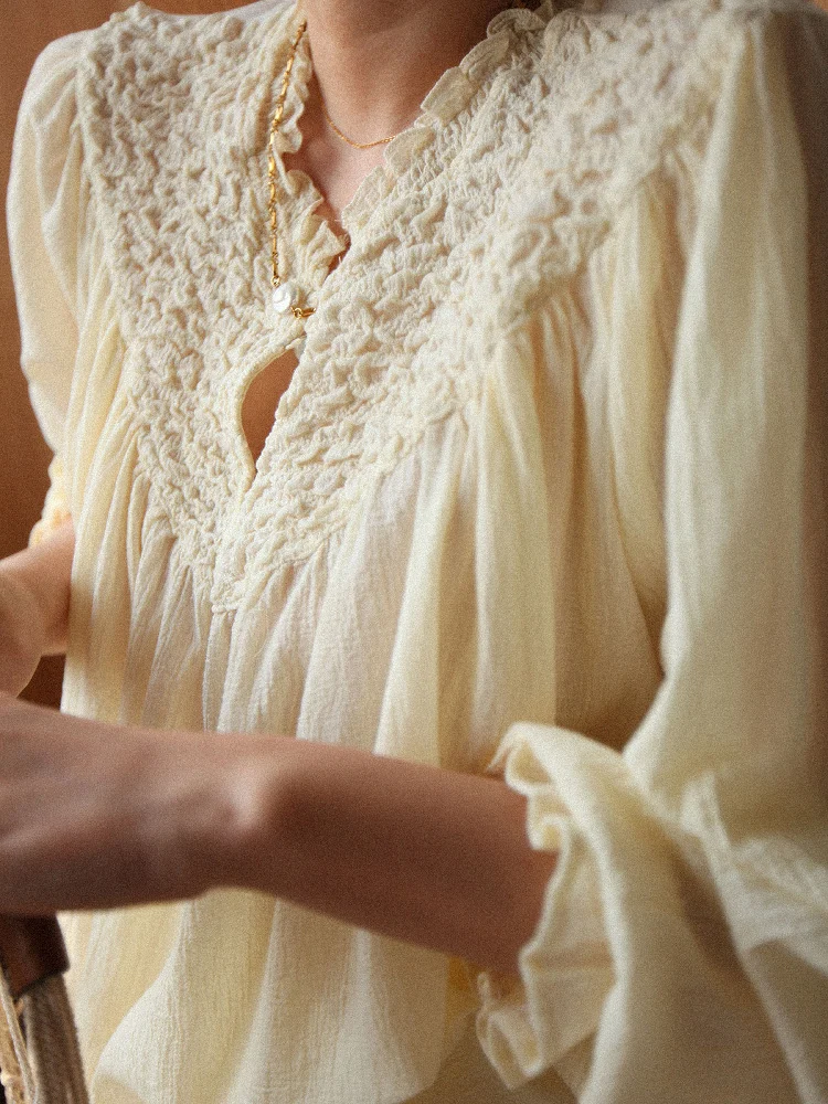 

Винтажное женское платье-сарафан из дерева, желтое, плиссированное, свободного кроя, стройнящее, в стиле куклы, с V-образным вырезом, из коллекции Ast Editor's Store