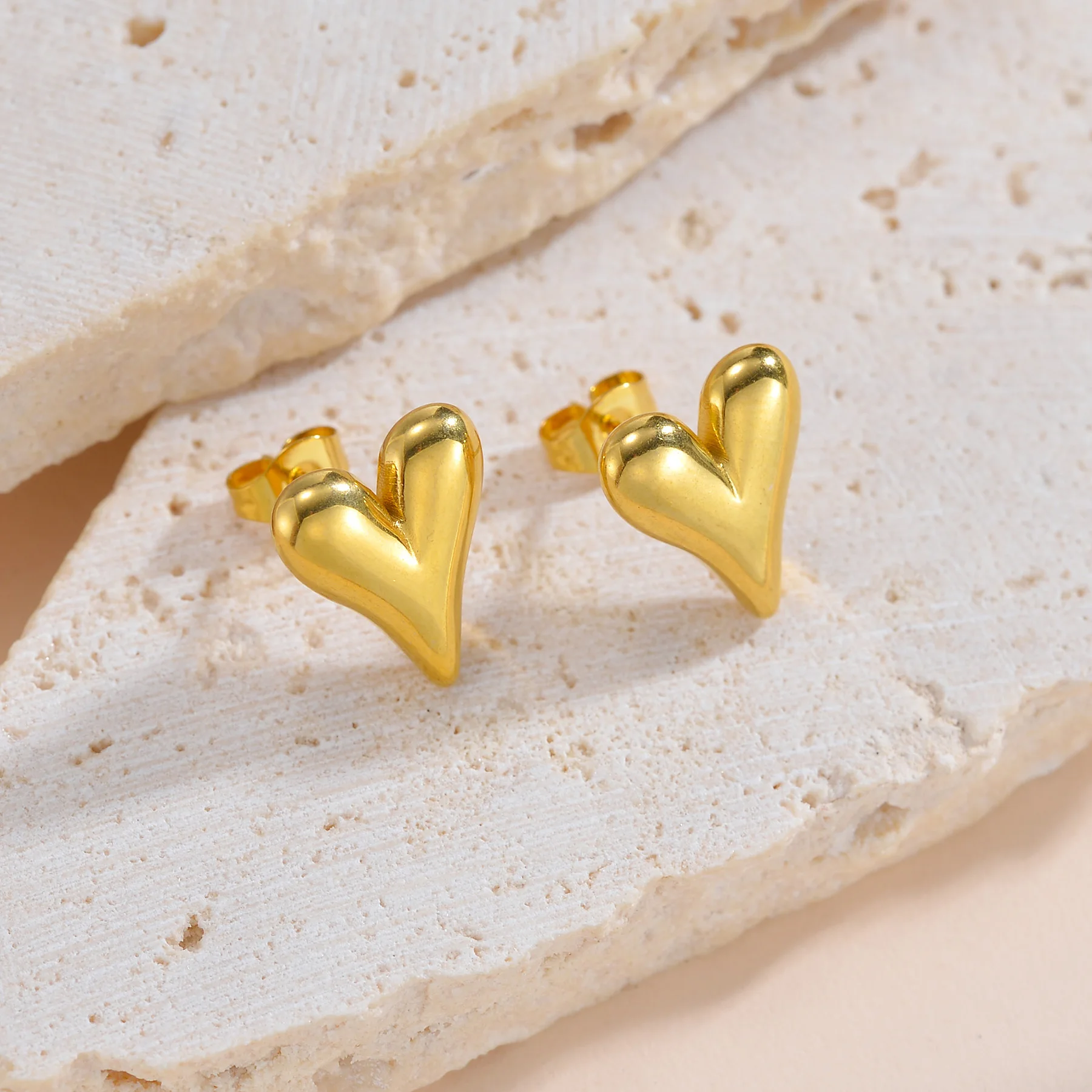 Kissmoon Fashion Stainless Steel Simple Multiple Styles Heart Earrings For Women Girl Weeding Dating Party Charm Jewelry Gift image 3