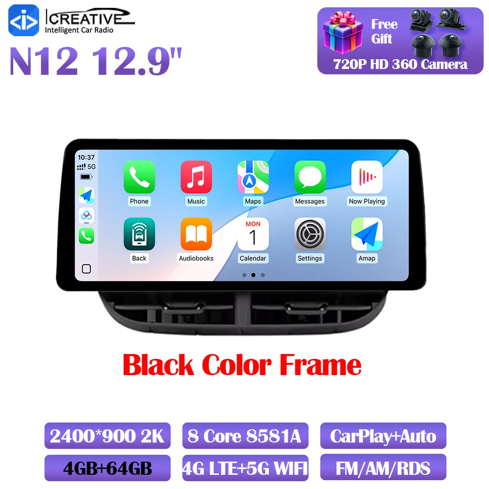 Android 13 Autoradio Voor Fiat 500 2007-2014 Carplay Auto Multimedia Stereo 360 Camera Navigatie GPS Intelligente 5G Video speler