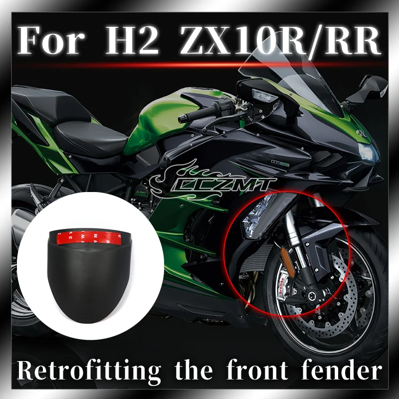 

For Kawasaki Ninja H2 SX 2018 - 2021 ZX-10R ZX-10RR 2017 - 2020 ZX10R Front Fender Mudguard Extender Splash Guard Extension