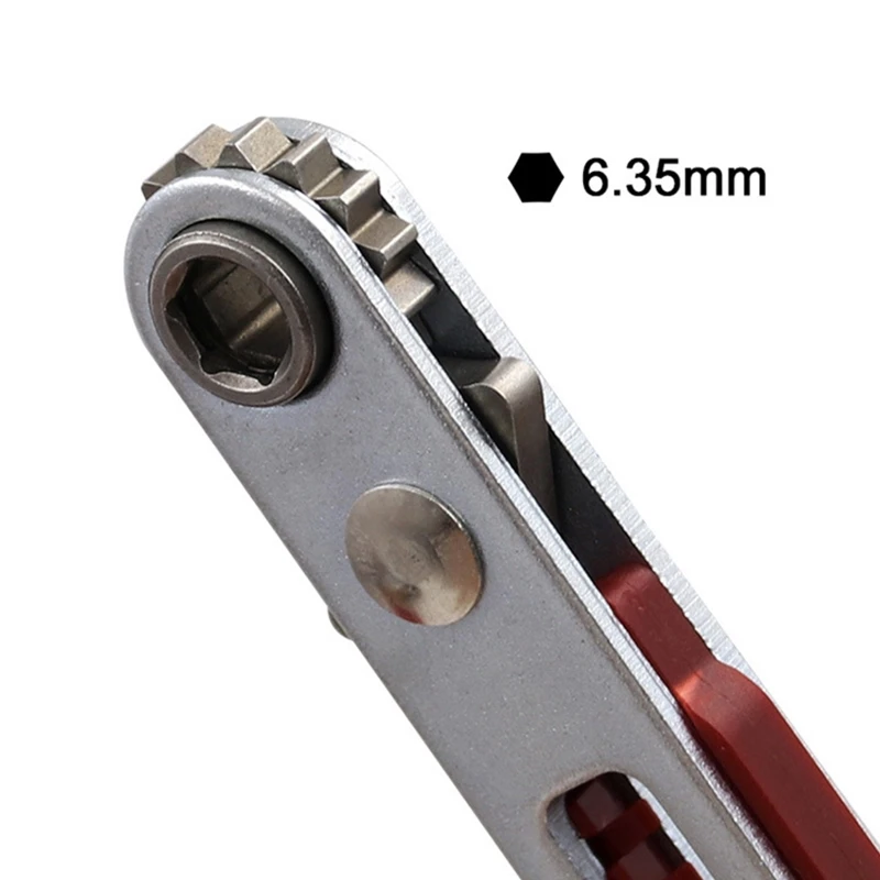 Llave de trinquete de doble vía, Mini destornillador de Control bidireccional Torx hexagonal de 1/4 "(6,35mm), herramienta de broca para reparación de automóviles