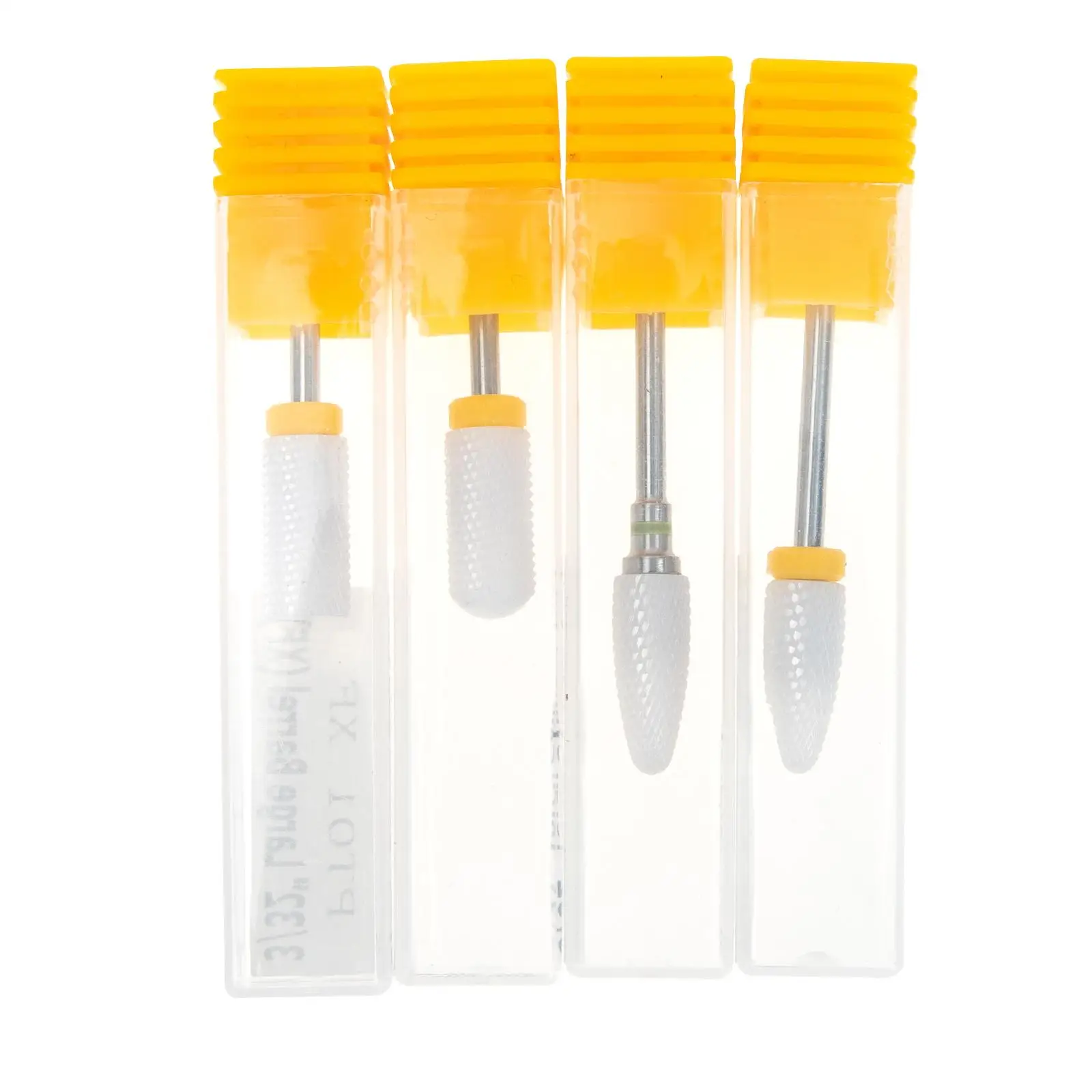 

4 Pcs Ceramic Replacement Heads for Nail Drill Bits Yellow Cuticle Files Acrylic Nail Supplies Grinder Tools