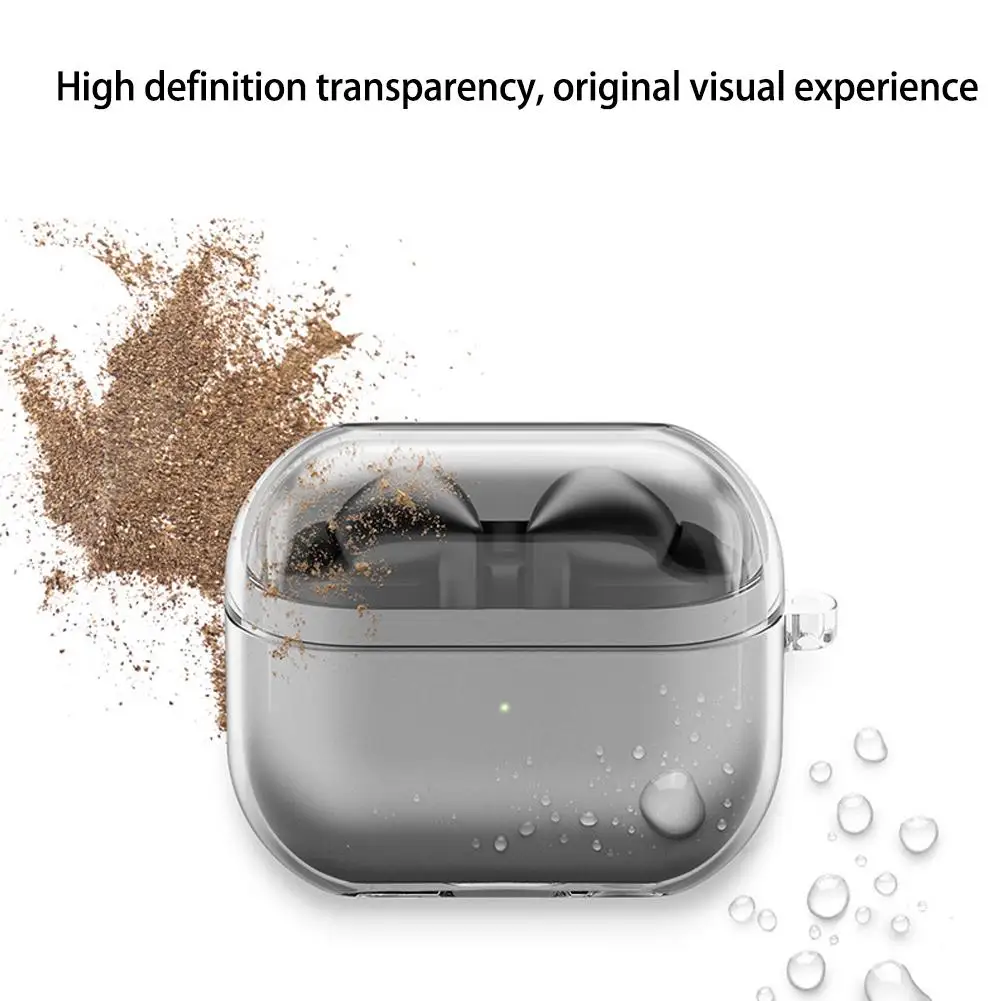 Transparent TPU Earphone Case With Silicone Lanyard Support Wired Wireless Charging Protective Shell For Samsung Buds 3 Pro