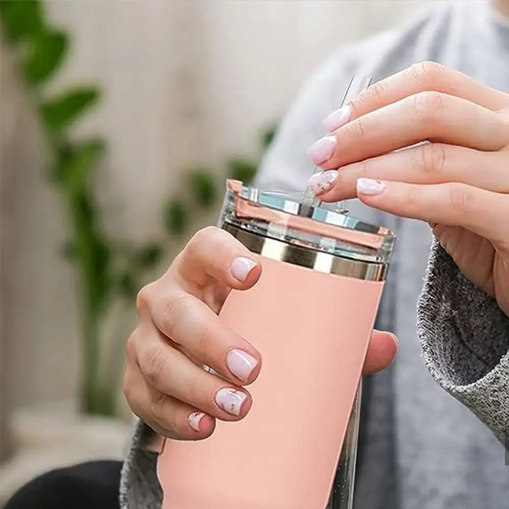 1Sets New Straight Plastic Straws with Brush 9mm Cup Straw Drinking Reusable Replacement Straw