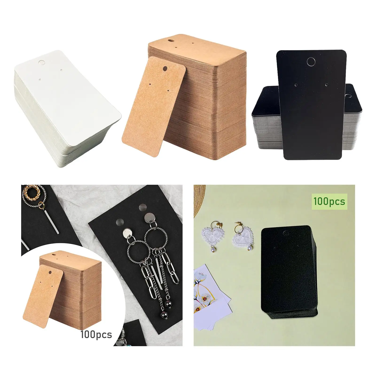 100 шт., карты для демонстрации сережек, держатели для сережек, карты для хранения ювелирных изделий, дисплей для ювелирных изделий для магазинов, домашнего общежития