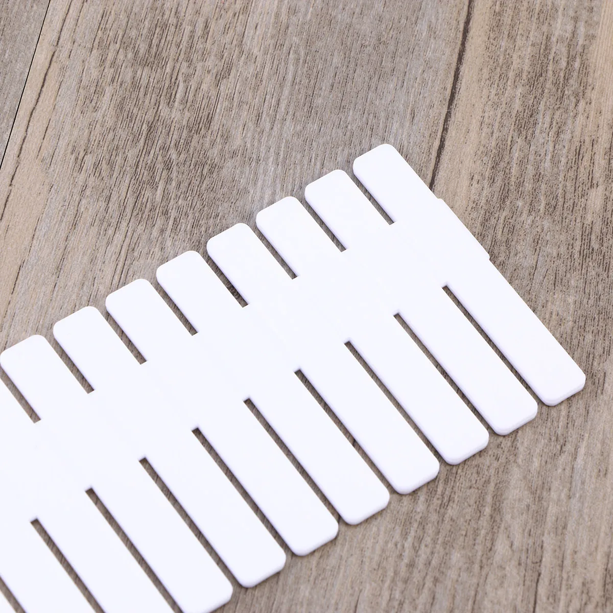 8Pcs Drawer Organizer Dividers Sturdy PP Adjustable Cuttable for Cutlery Cosmetics Stationery Clothes Storage 32.2x7cm White
