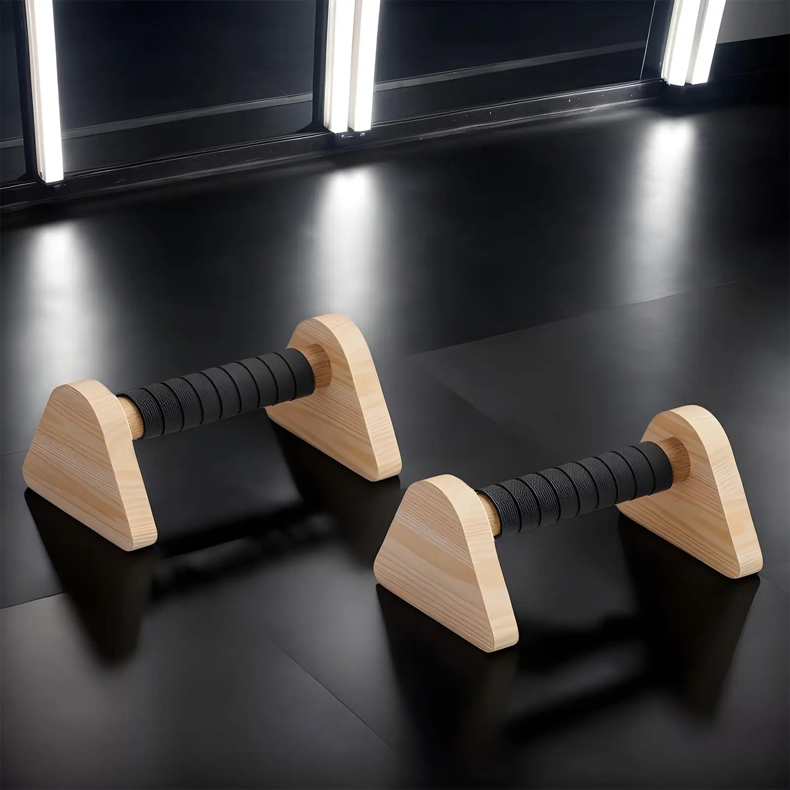 

1 Pair Street Fitness Push Up Bar Thickened Handle Solid Wood Push-up Rack Triceps Non-slip Home Exercise Equipment Gym