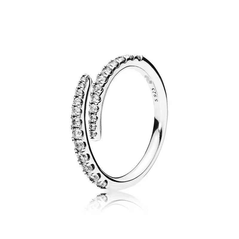 Women's Shining Zircon Adjustable 925 Sterling Silver Ring