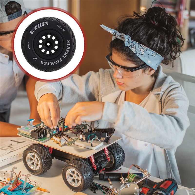 ABBK-4Pcs 110 مللي متر 1/10 دورة قصيرة إطارات شاحنة عجلة الإطارات مع 12 مللي متر عرافة ل Slash Arrma Senton Huanqi 727 Vkar 10Sc Rc سيارة