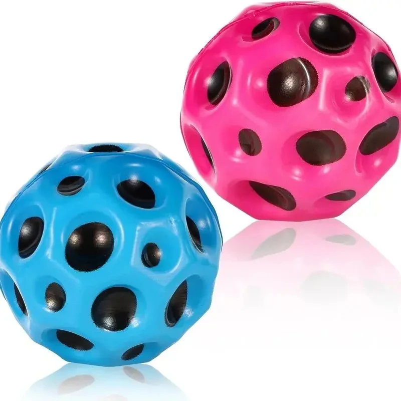 3 stücke super elastische Ball Mond Loch Freizeit für Kinder sensorische hohe Elastizität Sport interaktive poröse Pu springen Gummi bälle Spielzeug