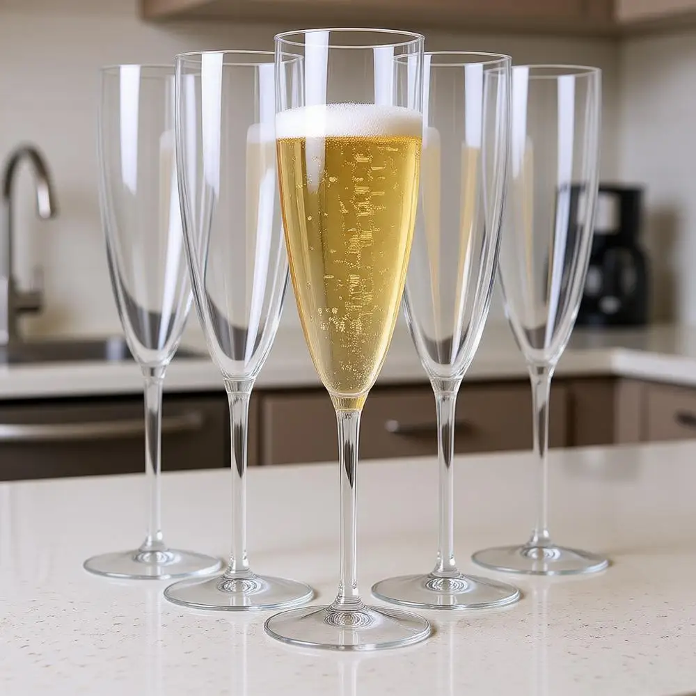 

36 прозрачных стаканчиков для шампанского — одноразовые пластиковые стаканчики для вечеринок, 6 унций, для свадьбы/дня рождения/праздников