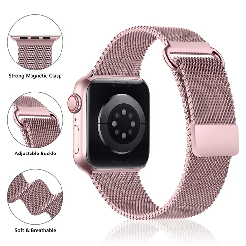 Imagen 2 del producto Correa de bucle magnético para Apple Watch, banda de 40mm, 44mm, 45mm, 41mm, 42mm, 38mm, pulsera para Series iWatch 3, 4, 5, 6, SE, 7, 8, 9, Ultra 49mm