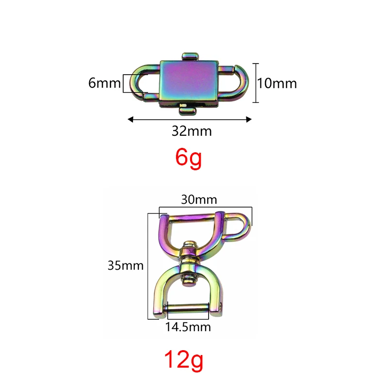 10-50-100PCS Rainbow Metal Snap Clasp Trigger Hooks For Bags Shoulder Belt Strap Pendant Keyring Connector Buckles Accessories