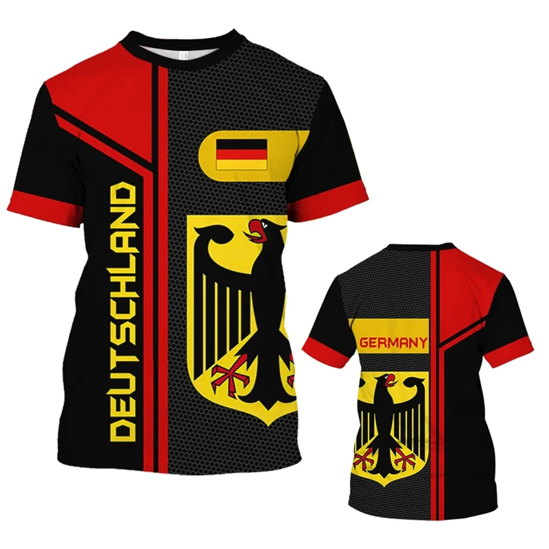 T-Shirt mit Deutscher Flagge, Geeignet für Sommer-Outdoor-Training, Schnelltrocknend und Atmungsaktiv Fußball-Trikot T-Shirt – Detail 7