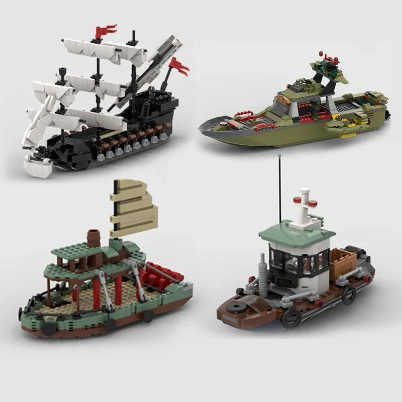 Moc Bausteine Schiff Serie Modell Mini Segelschiff Steamboat Technische Ziegel DIY Montage Berühmte Spielzeug Für Kinder Urlaub Geschenke