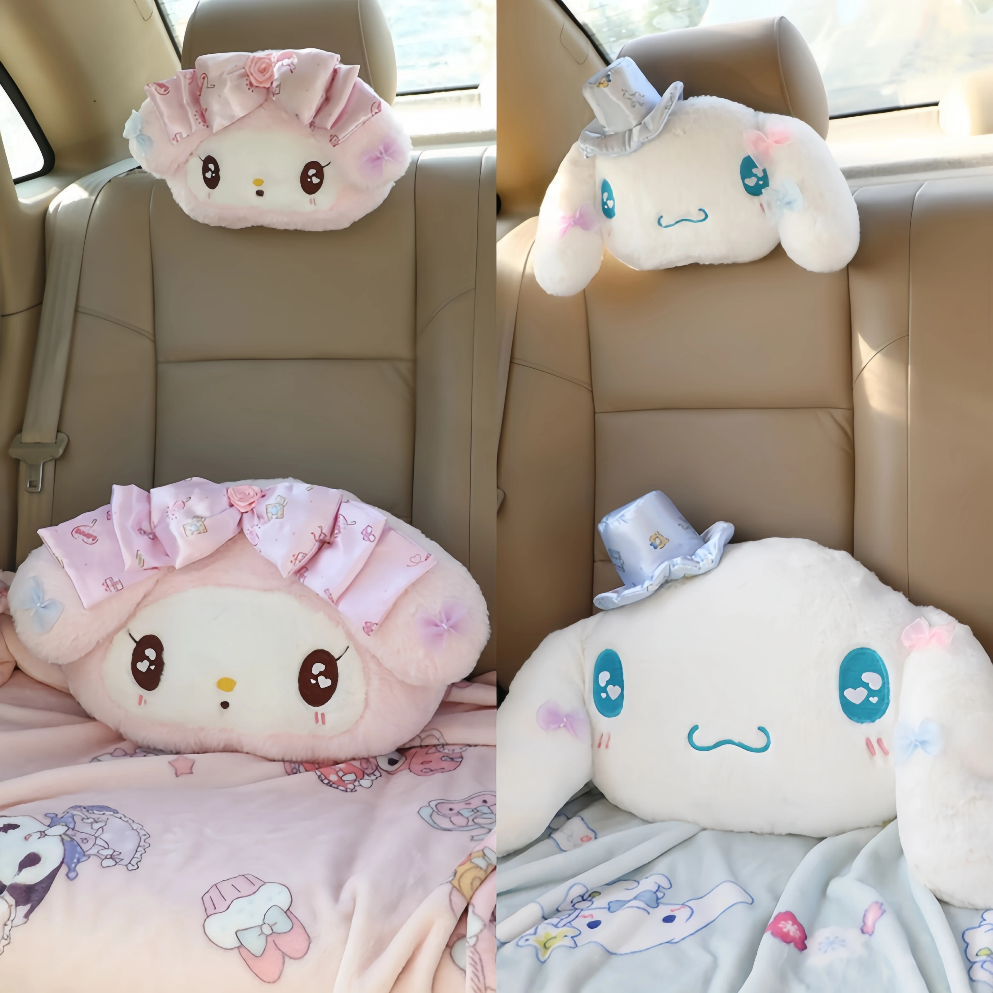 

Sanrio My Melody автомобильная подушка подголовник для автокресла, стула, дивана-кровати Kuromi Cinnamoroll, приятная подушка, домашний декор, рождественские подарки