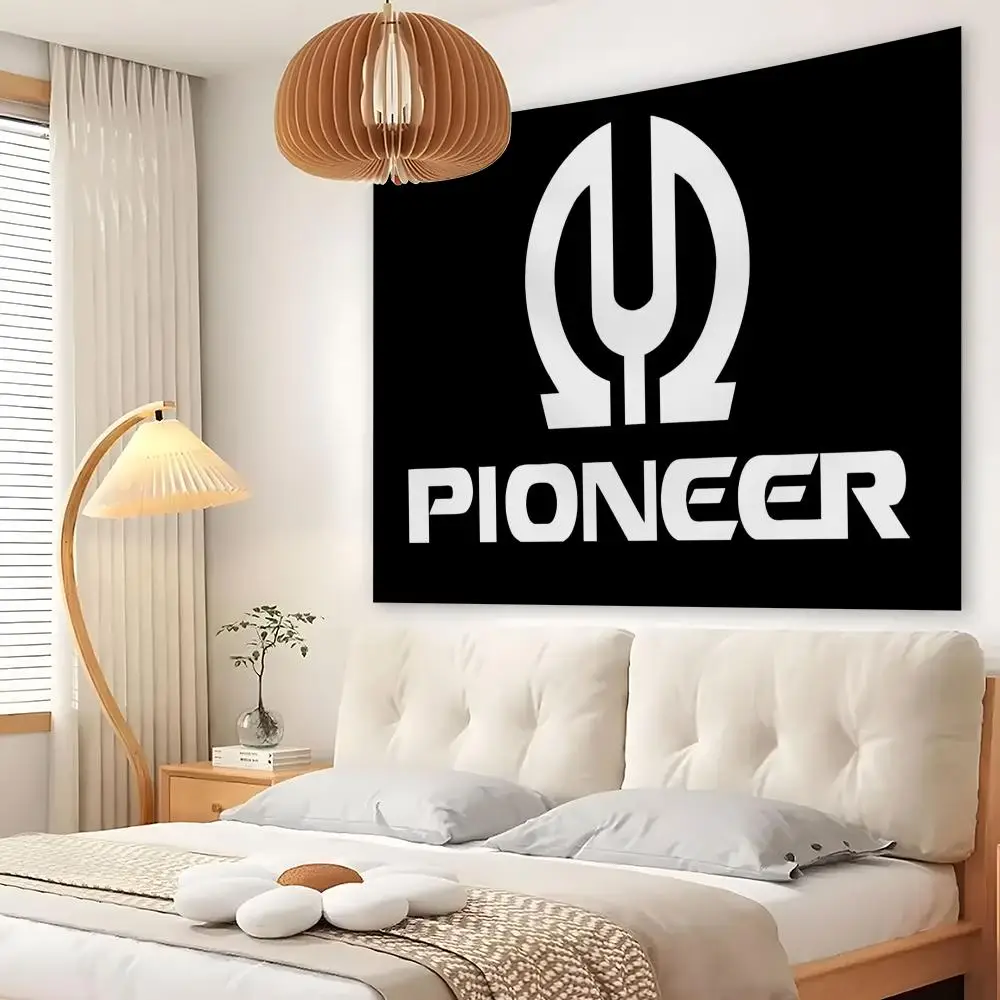 P-Pioneers Tapestry Custom Living Bedroom Party Dormitory Interior Wall Bohemian Decoration Attached Clip