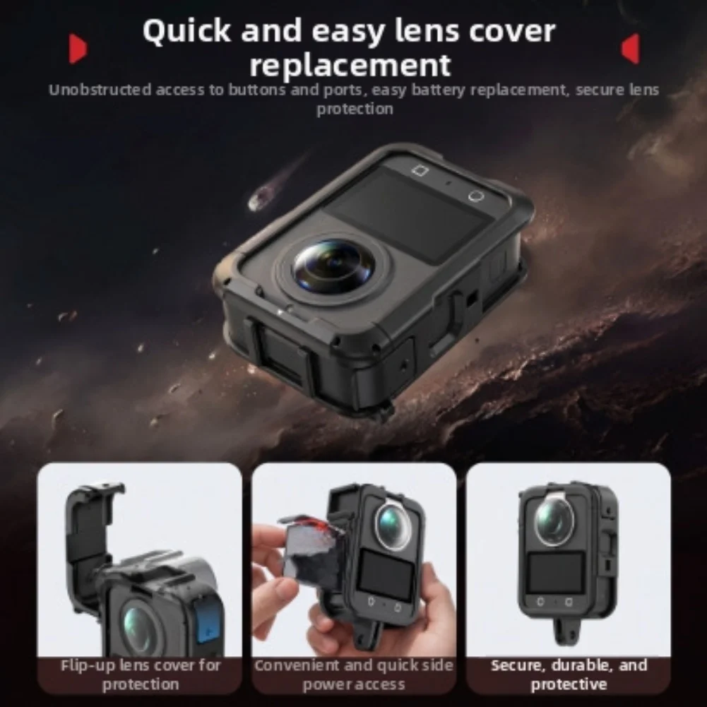 For DJI Osmo360 II Plastic Extension Frame Case Action Camera Protective Rabbit Cage Photography Replace Accessories