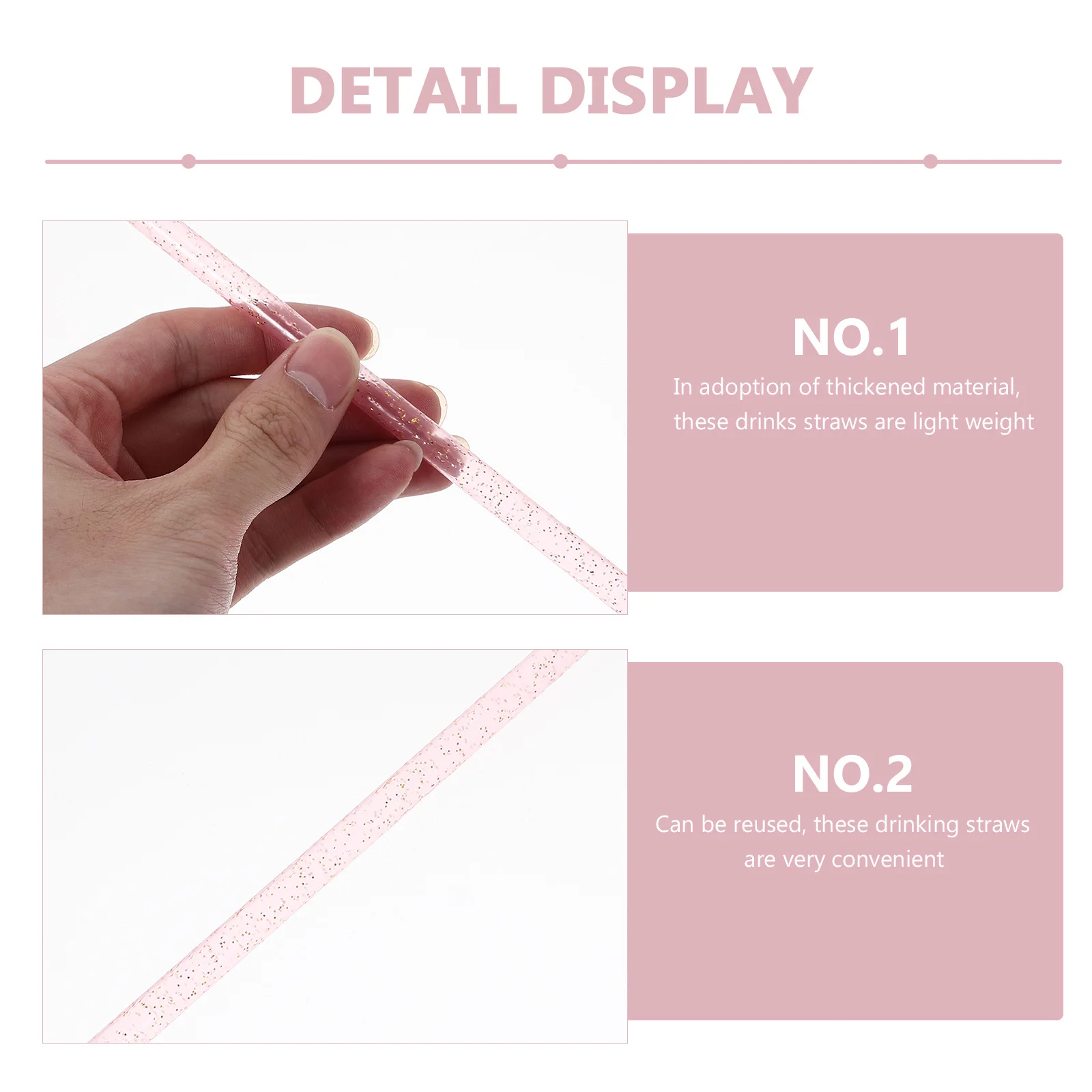 Pajitas de colores reutilizables y largas, pajitas gruesas para beber para fiestas, eventos en piscina de verano, diseño delicado fácil de llevar, 25 uds.