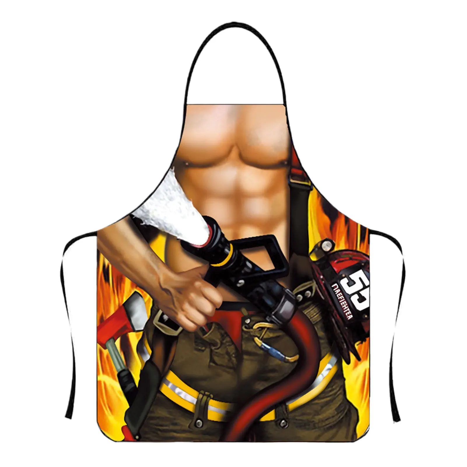 Polyester Waterproof And Stain Resistant Sleeveless Apron For Barbecue Muscular Mens Smooth